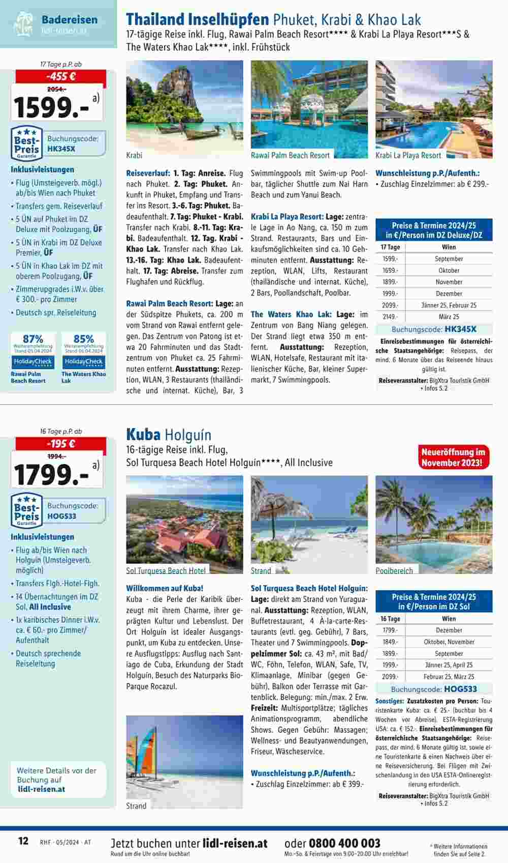 Lidl Reisen Flugblatt (ab 27.04.2024) - Angebote und Prospekt - Seite 12
