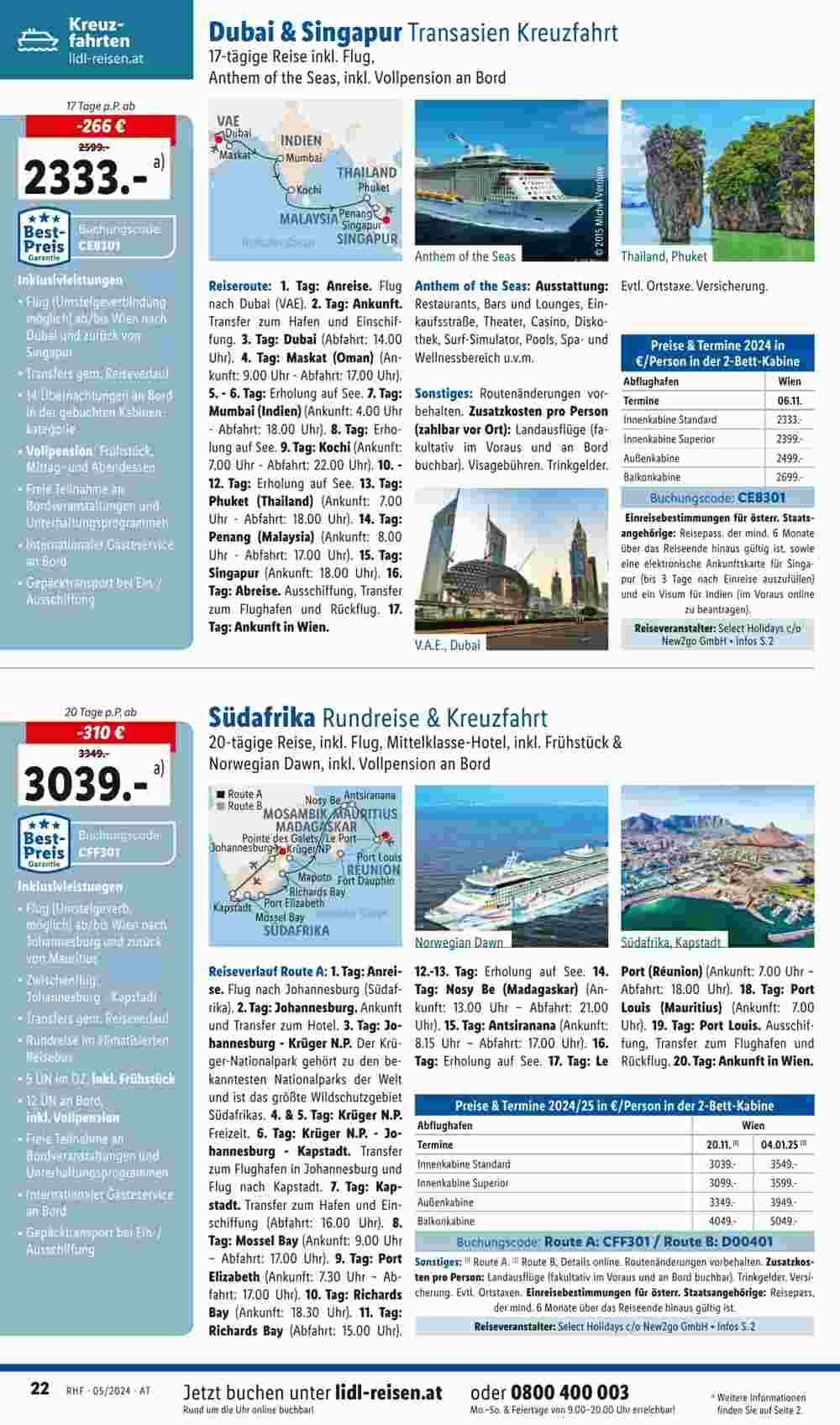 Lidl Reisen Flugblatt (ab 27.04.2024) - Angebote und Prospekt - Seite 22
