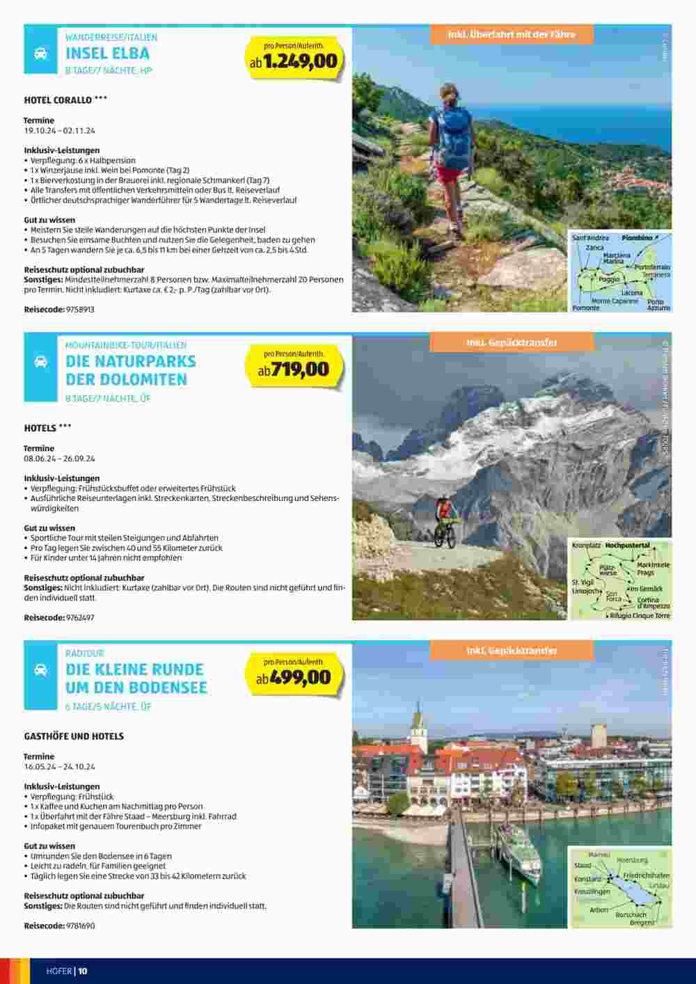 Hofer Reisen Flugblatt (ab 30.04.2024) - Angebote und Prospekt - Seite 10