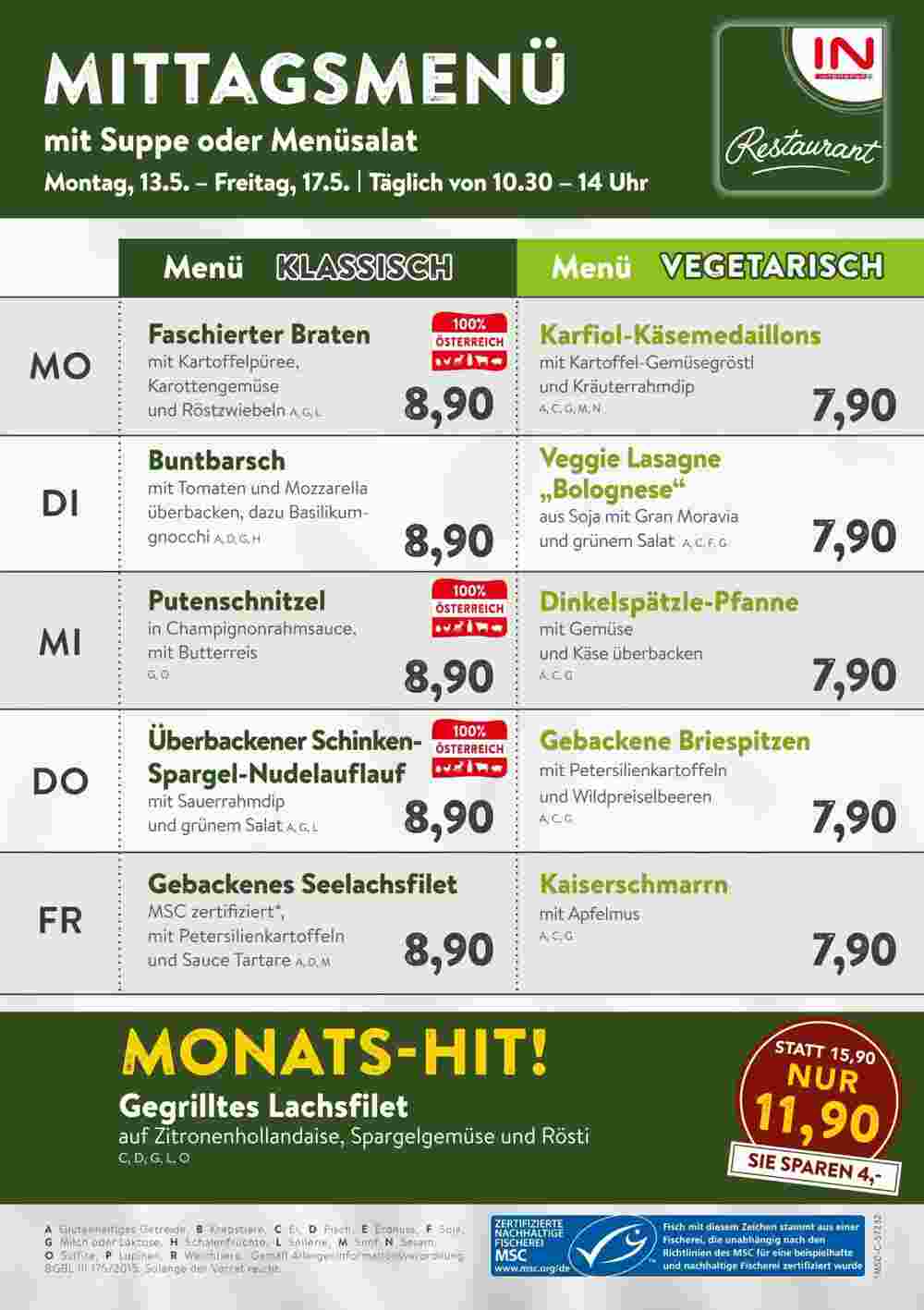Interspar Restaurant Flugblatt (ab 13.05.2024) - Angebote und Prospekt - Seite 1