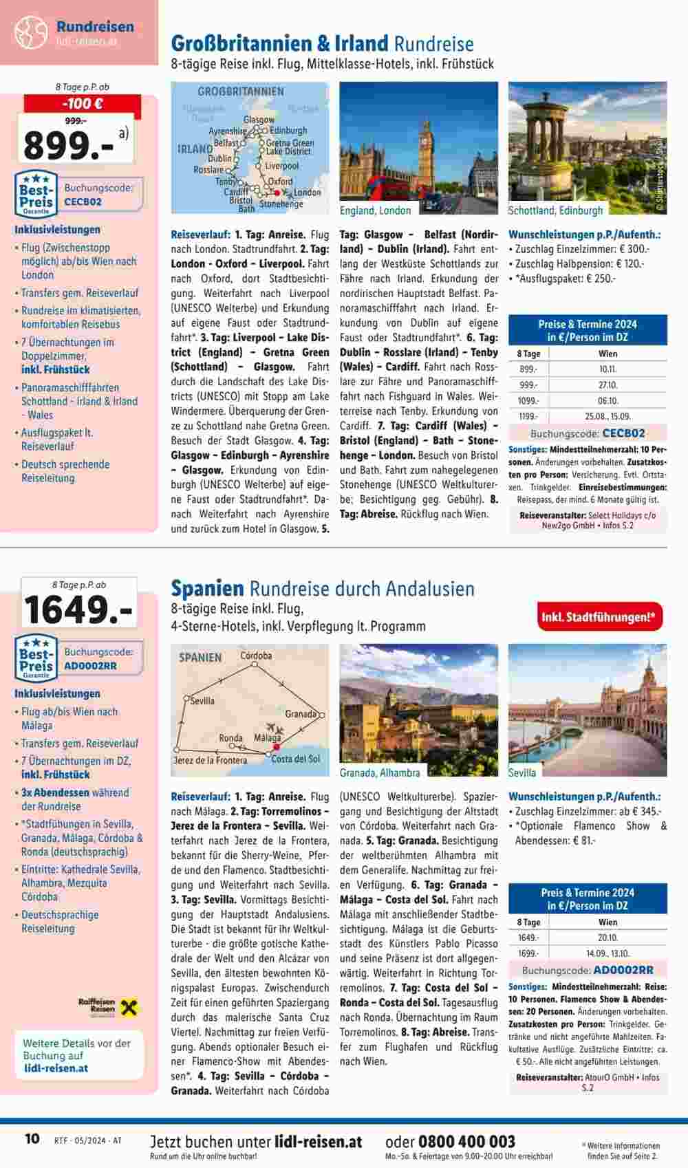 Lidl Reisen Flugblatt (ab 14.05.2024) - Angebote und Prospekt - Seite 10