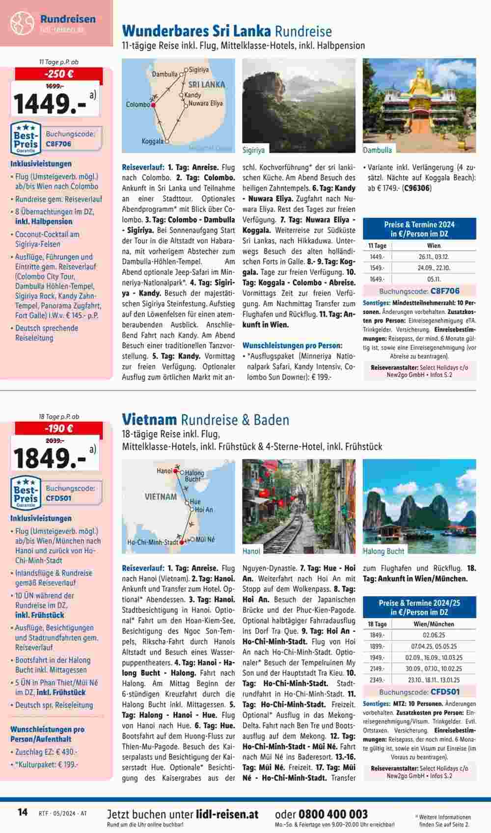 Lidl Reisen Flugblatt (ab 14.05.2024) - Angebote und Prospekt - Seite 14