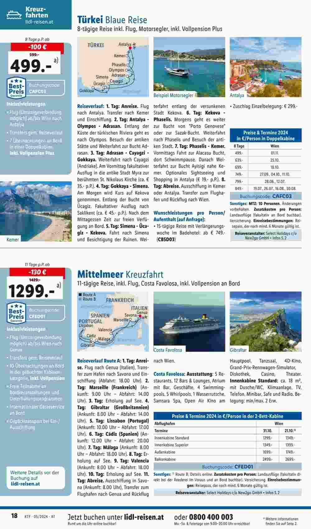 Lidl Reisen Flugblatt (ab 14.05.2024) - Angebote und Prospekt - Seite 18