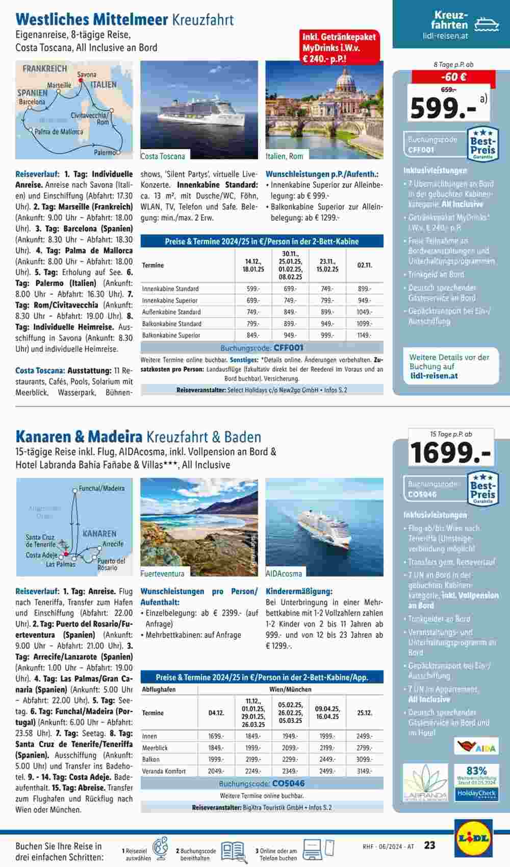 Lidl Reisen Flugblatt (ab 28.05.2024) - Angebote und Prospekt - Seite 23