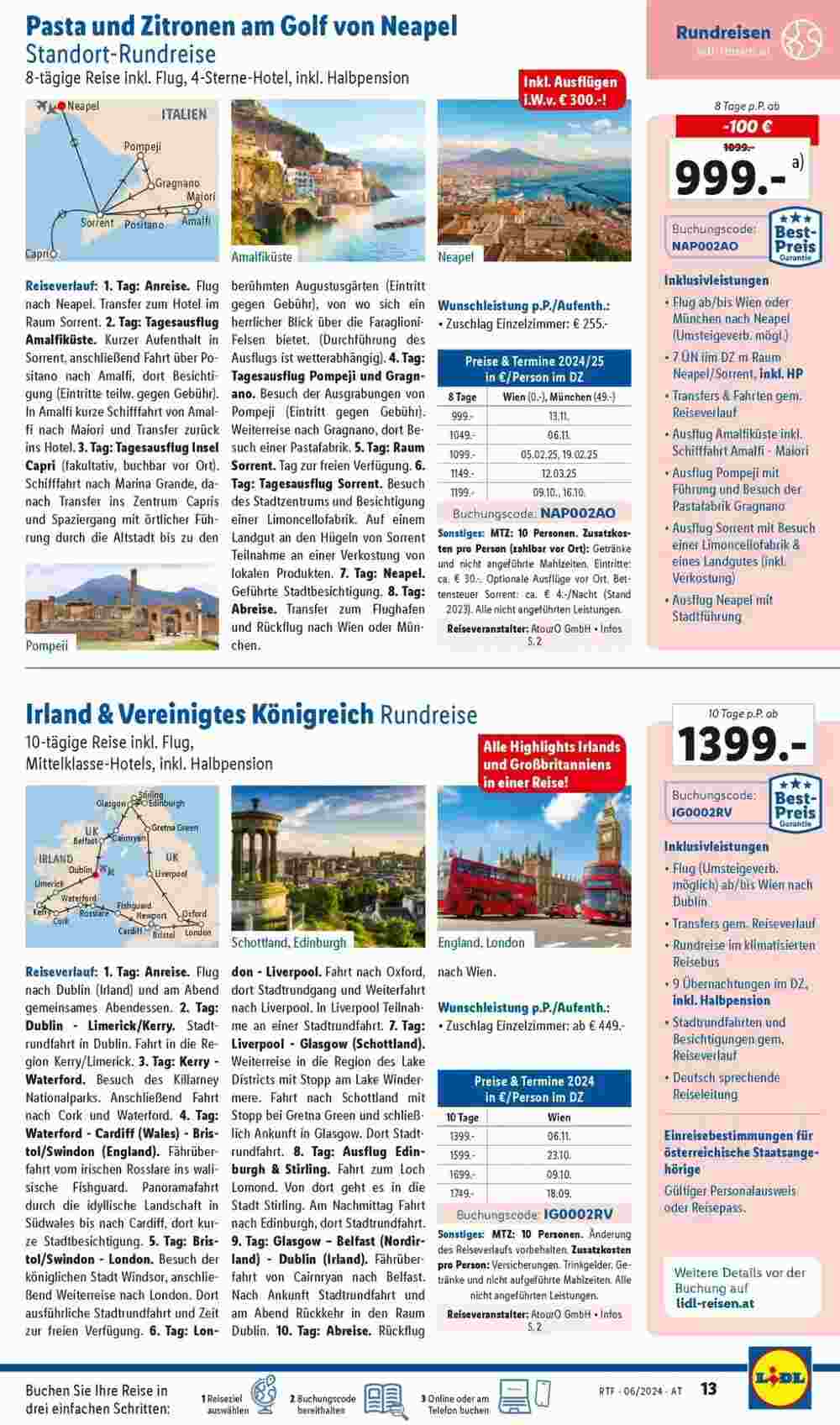 Lidl Reisen Flugblatt (ab 12.06.2024) - Angebote und Prospekt - Seite 13