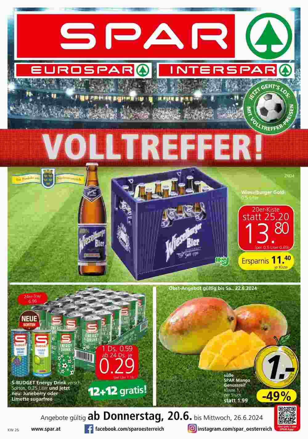 Spar Flugblatt (ab 20.06.2024) - Angebote und Prospekt - Seite 1