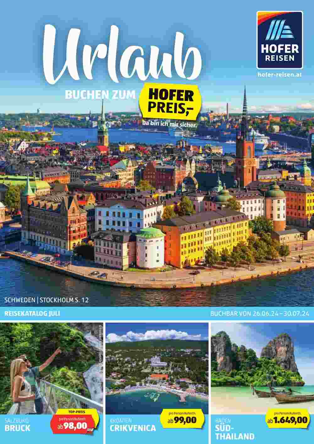 Hofer Reisen Flugblatt (ab 26.06.2024) - Angebote und Prospekt - Seite 1