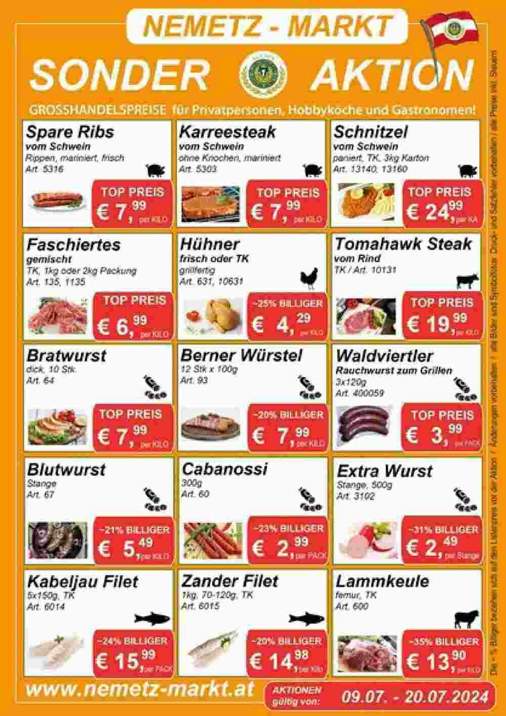 Nemetz Markt Flugblatt (ab 09.07.2024) - Angebote und Prospekt - Seite 1