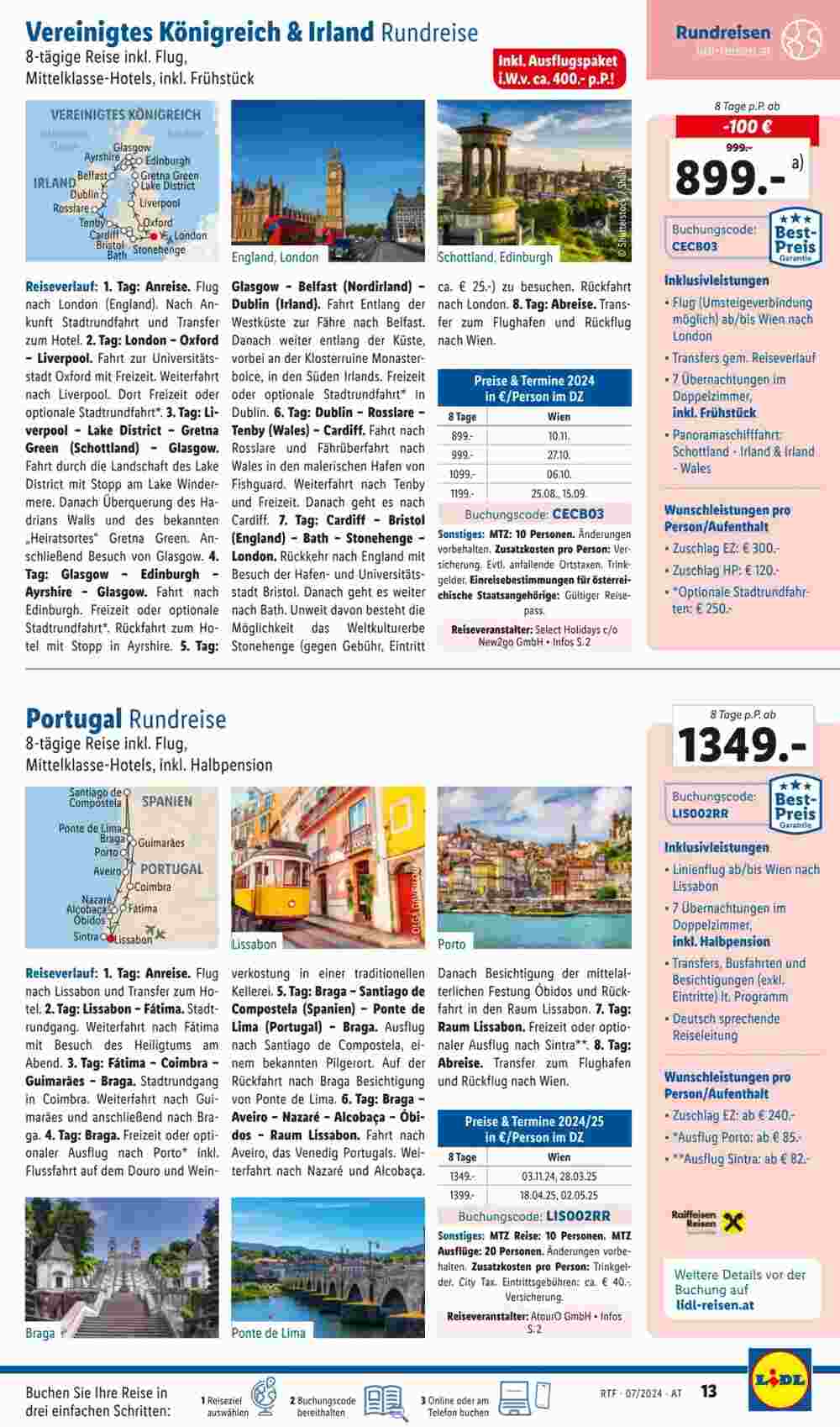 Lidl Reisen Flugblatt (ab 12.07.2024) - Angebote und Prospekt - Seite 13