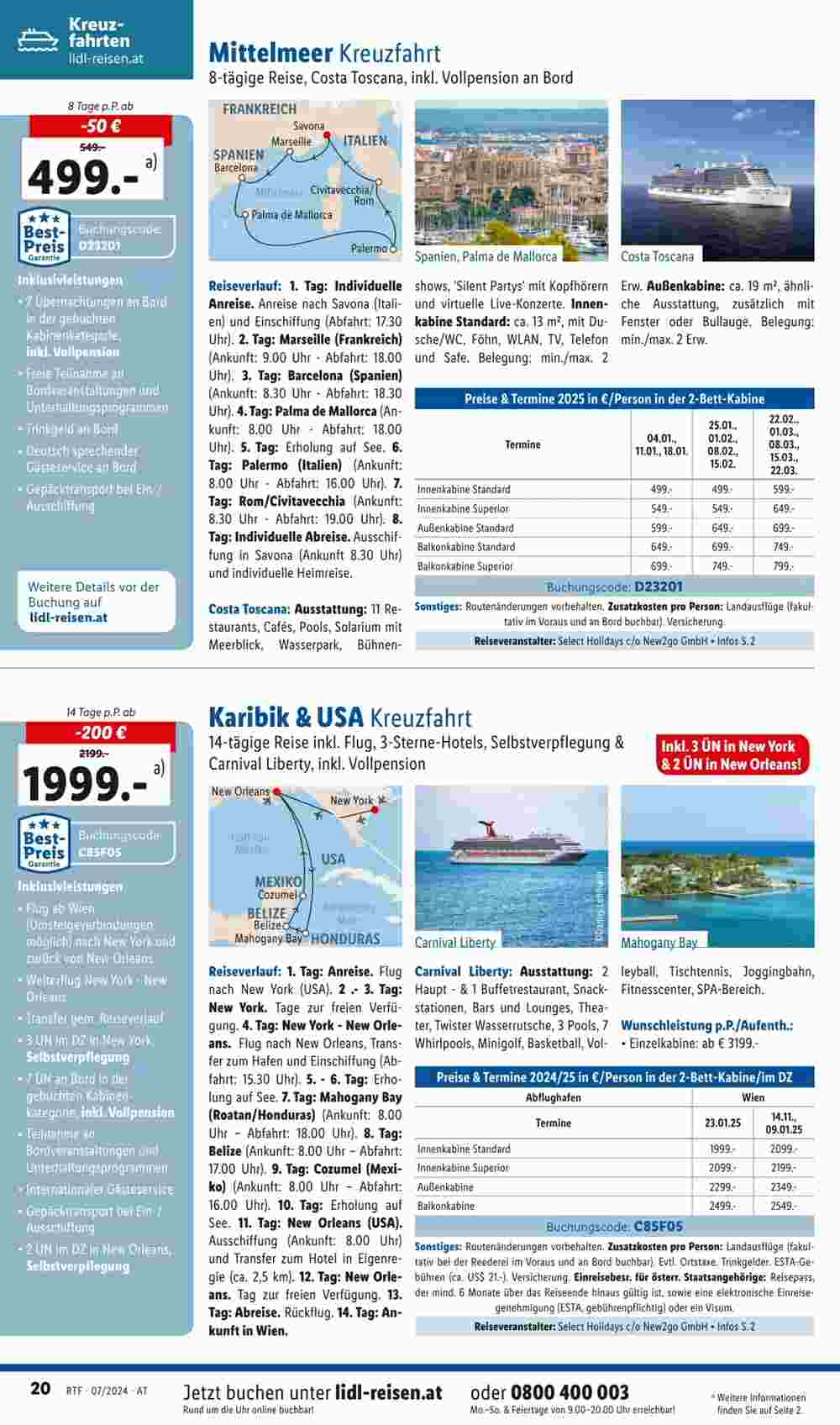 Lidl Reisen Flugblatt (ab 13.07.2024) - Angebote und Prospekt - Seite 20