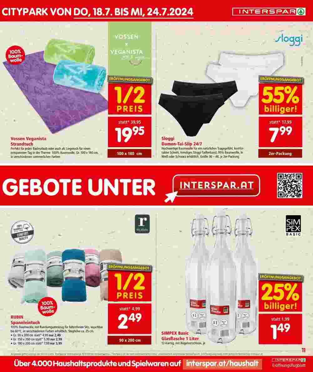 Interspar Restaurant Flugblatt (ab 18.07.2024) - Angebote und Prospekt - Seite 11