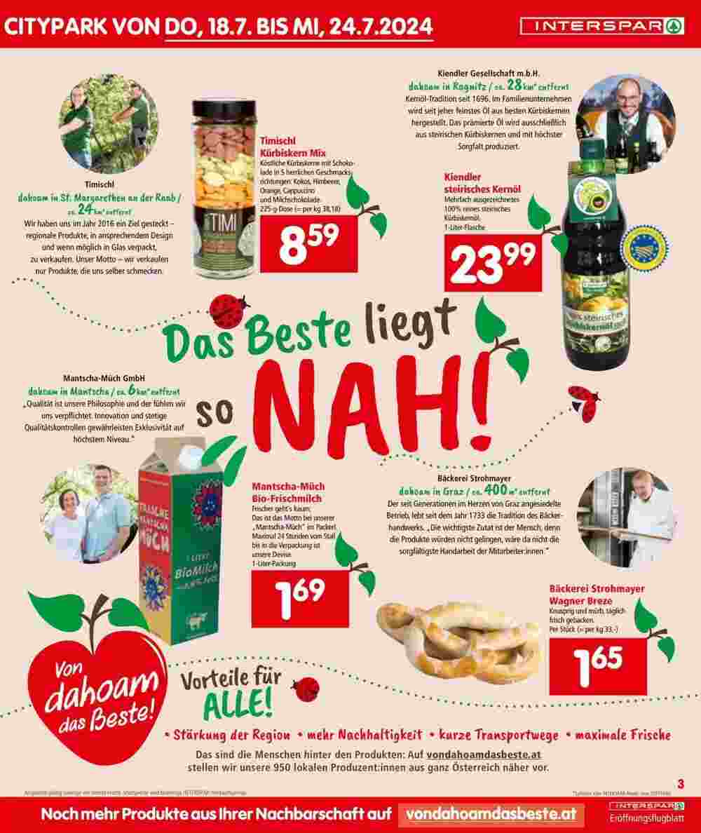 Interspar Restaurant Flugblatt (ab 18.07.2024) - Angebote und Prospekt - Seite 3