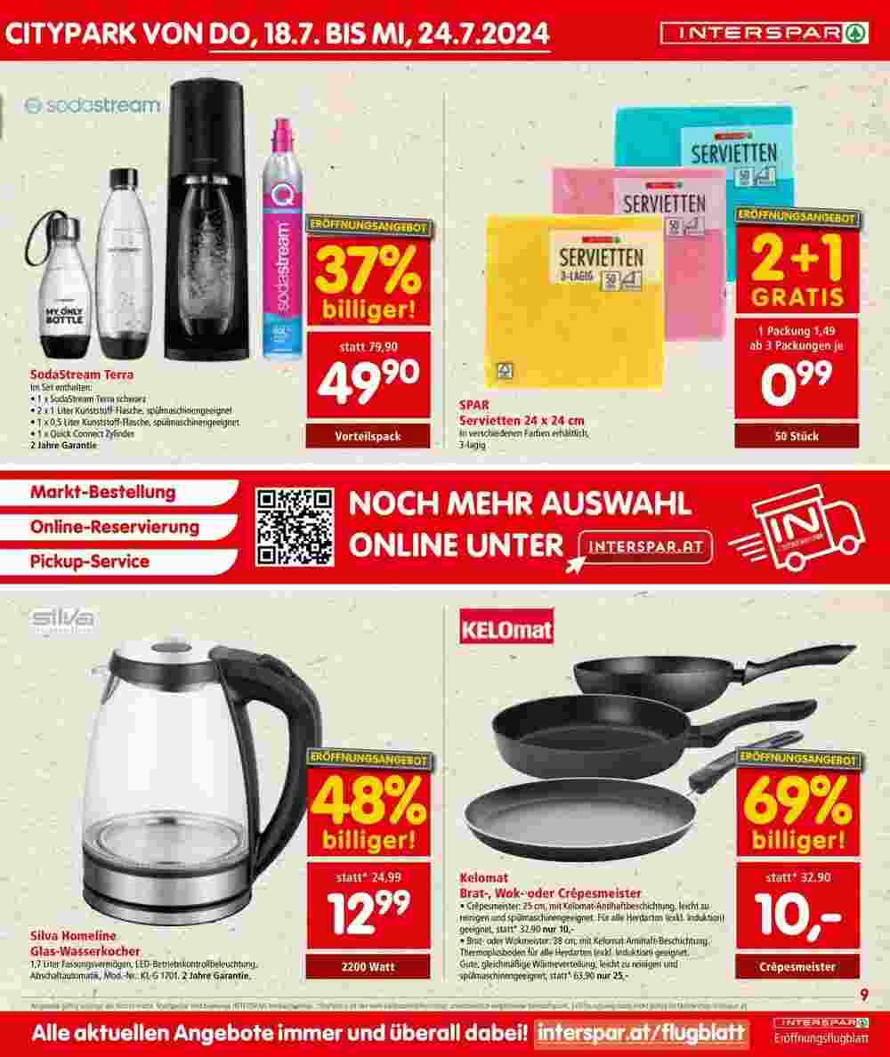 Interspar Restaurant Flugblatt (ab 18.07.2024) - Angebote und Prospekt - Seite 9