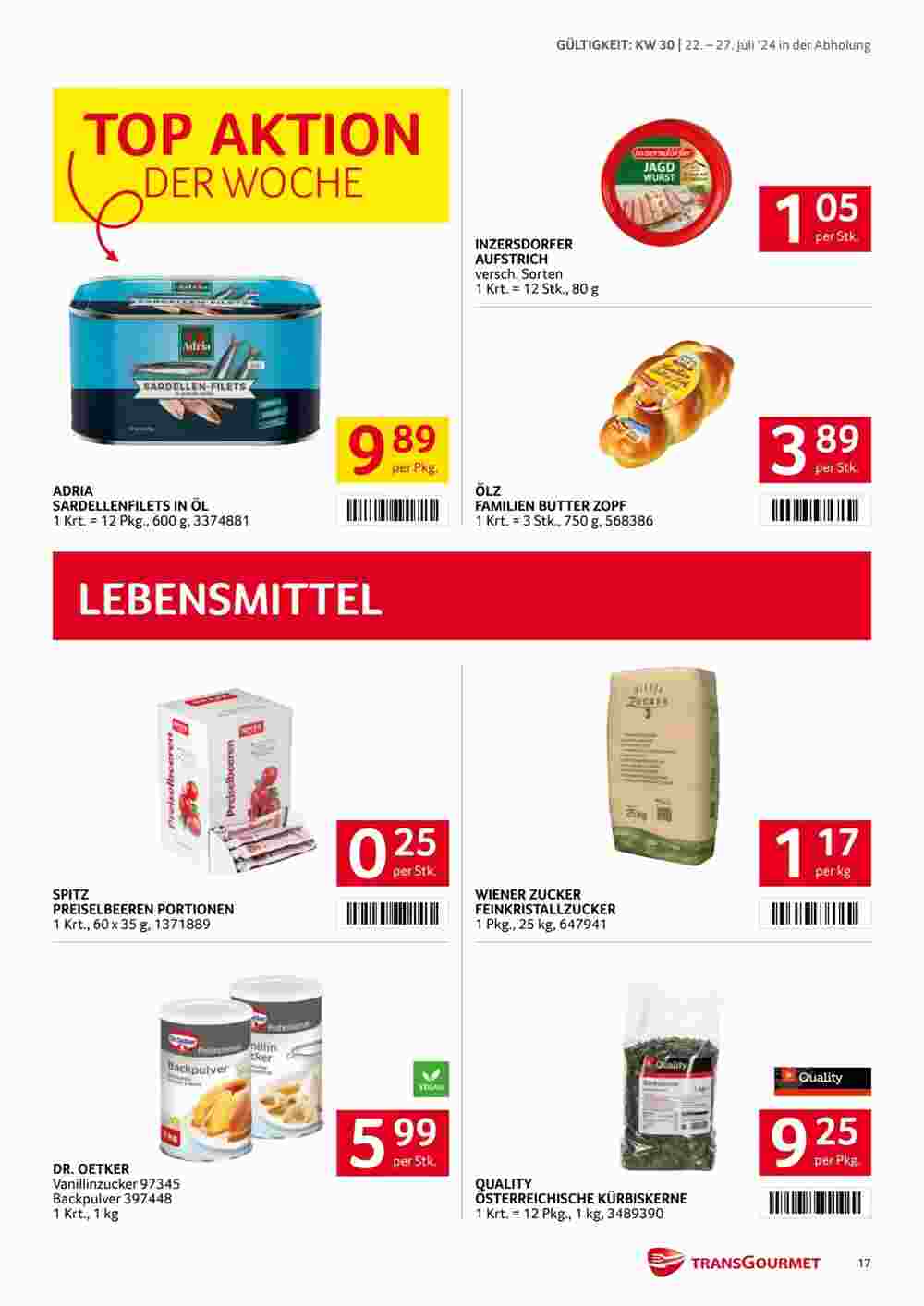 Transgourmet Flugblatt (ab 21.07.2024) - Angebote und Prospekt - Seite 17