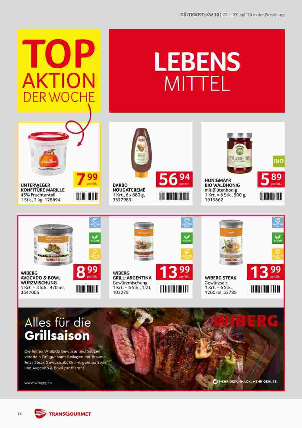 Transgourmet Flugblatt (ab 22.07.2024) - Angebote und Prospekt - Seite 14