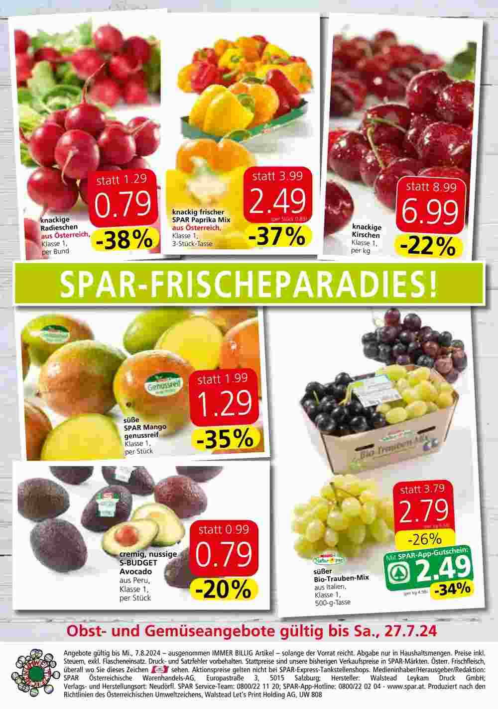 Spar Flugblatt (ab 24.07.2024) - Angebote und Prospekt - Seite 20