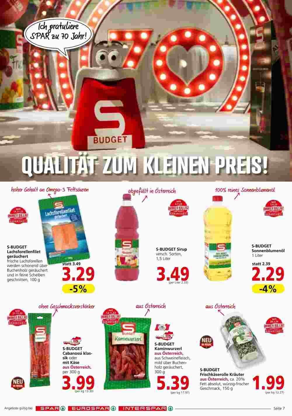 Spar Flugblatt (ab 24.07.2024) - Angebote und Prospekt - Seite 7