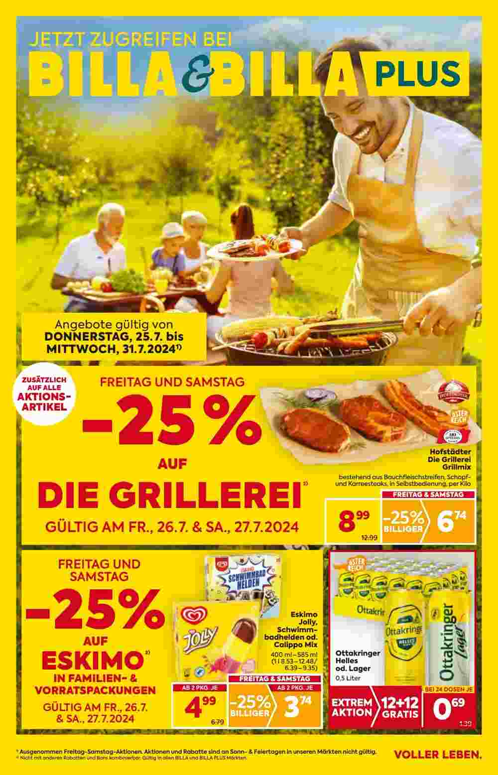 Billa Flugblatt (ab 25.07.2024) - Angebote und Prospekt - Seite 1