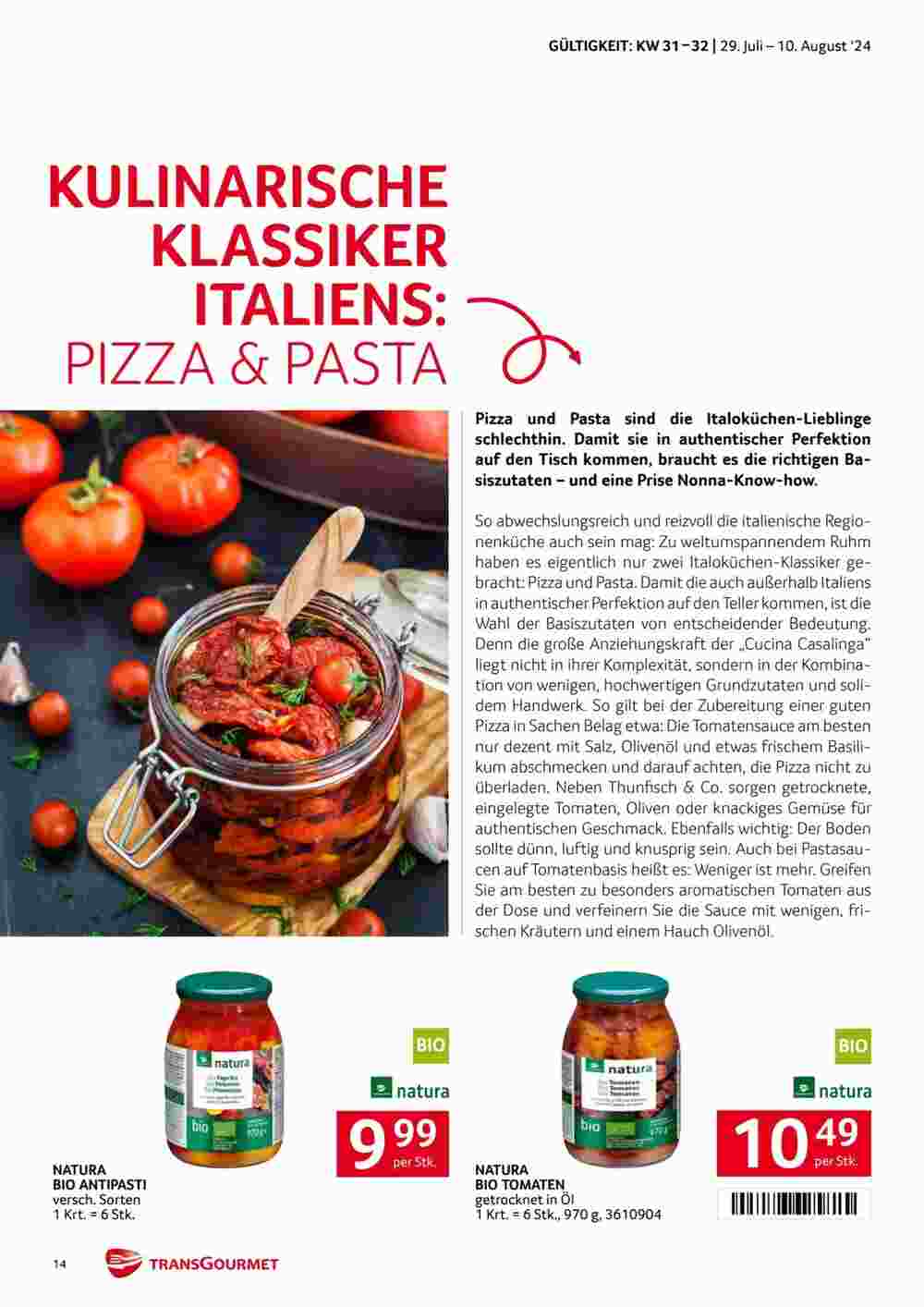 Transgourmet Flugblatt (ab 28.07.2024) - Angebote und Prospekt - Seite 14