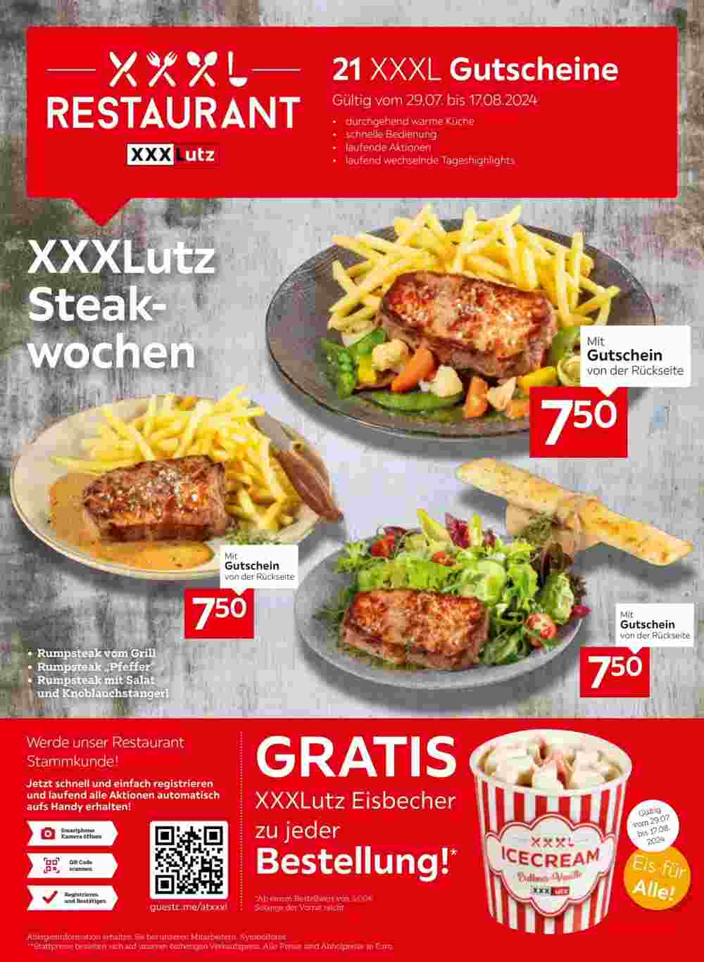 XXXLutz Flugblatt (ab 28.07.2024) - Angebote und Prospekt - Seite 1