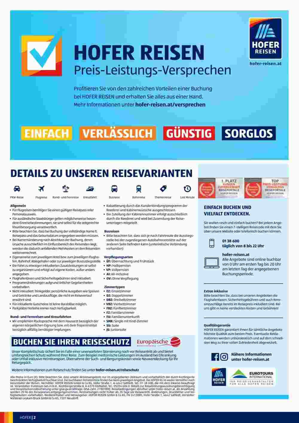 Hofer Reisen Flugblatt (ab 30.07.2024) - Angebote und Prospekt - Seite 2