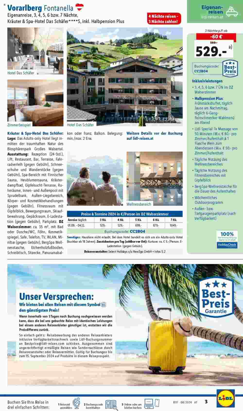 Lidl Reisen Flugblatt (ab 13.08.2024) - Angebote und Prospekt - Seite 3