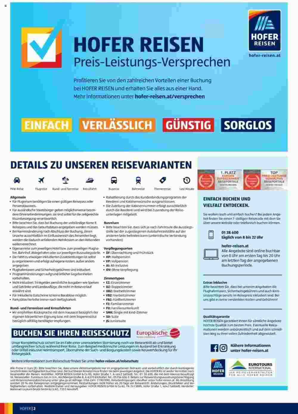 Hofer Reisen Flugblatt (ab 28.08.2024) - Angebote und Prospekt - Seite 2