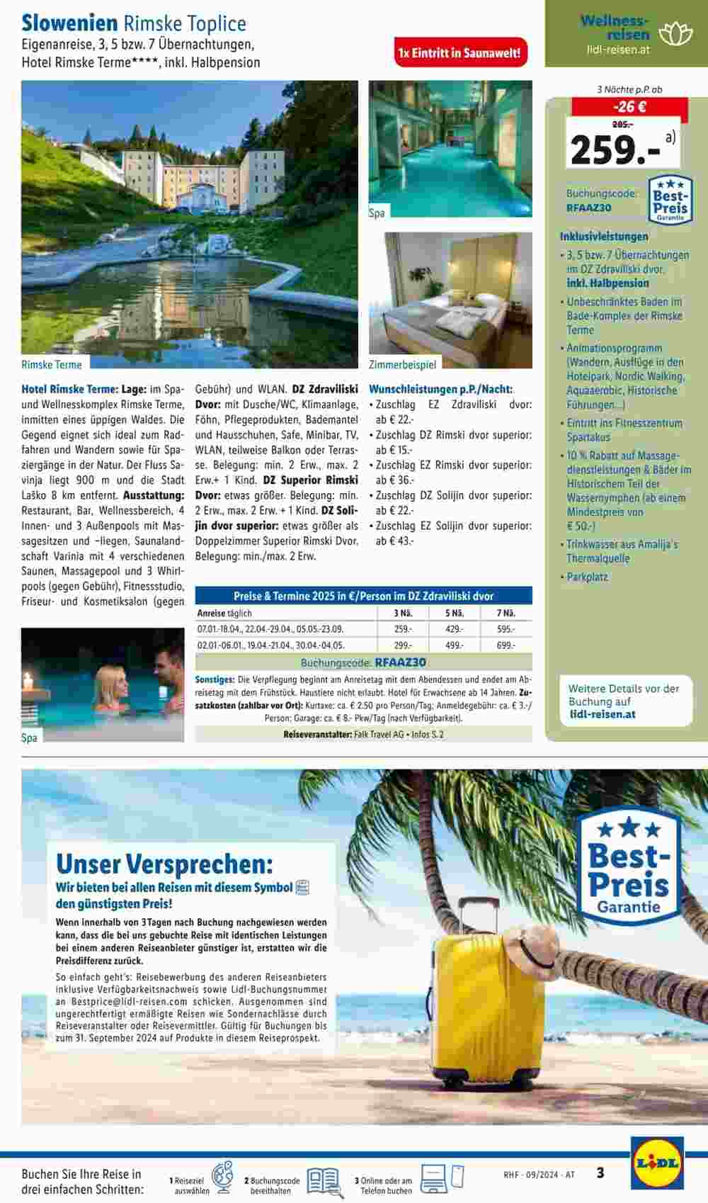 Lidl Reisen Flugblatt (ab 31.08.2024) - Angebote und Prospekt - Seite 3