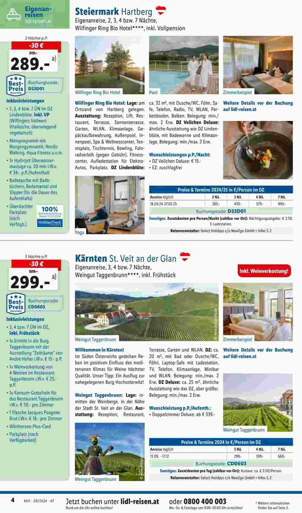 Lidl Reisen Flugblatt (ab 31.08.2024) - Angebote und Prospekt - Seite 4