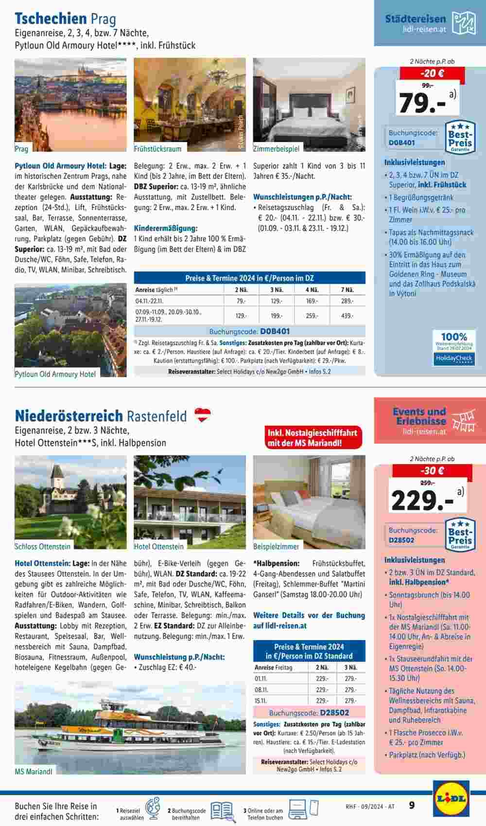 Lidl Reisen Flugblatt (ab 31.08.2024) - Angebote und Prospekt - Seite 9