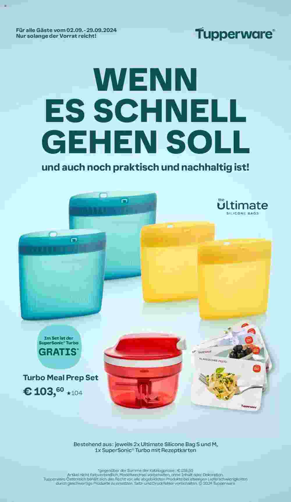 Tupperware Flugblatt (ab 02.09.2024) - Angebote und Prospekt - Seite 1