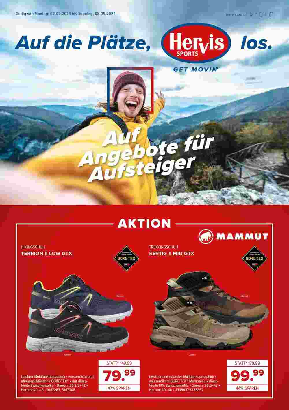 Hervis Flugblatt (ab 02.09.2024) - Angebote und Prospekt - Seite 1