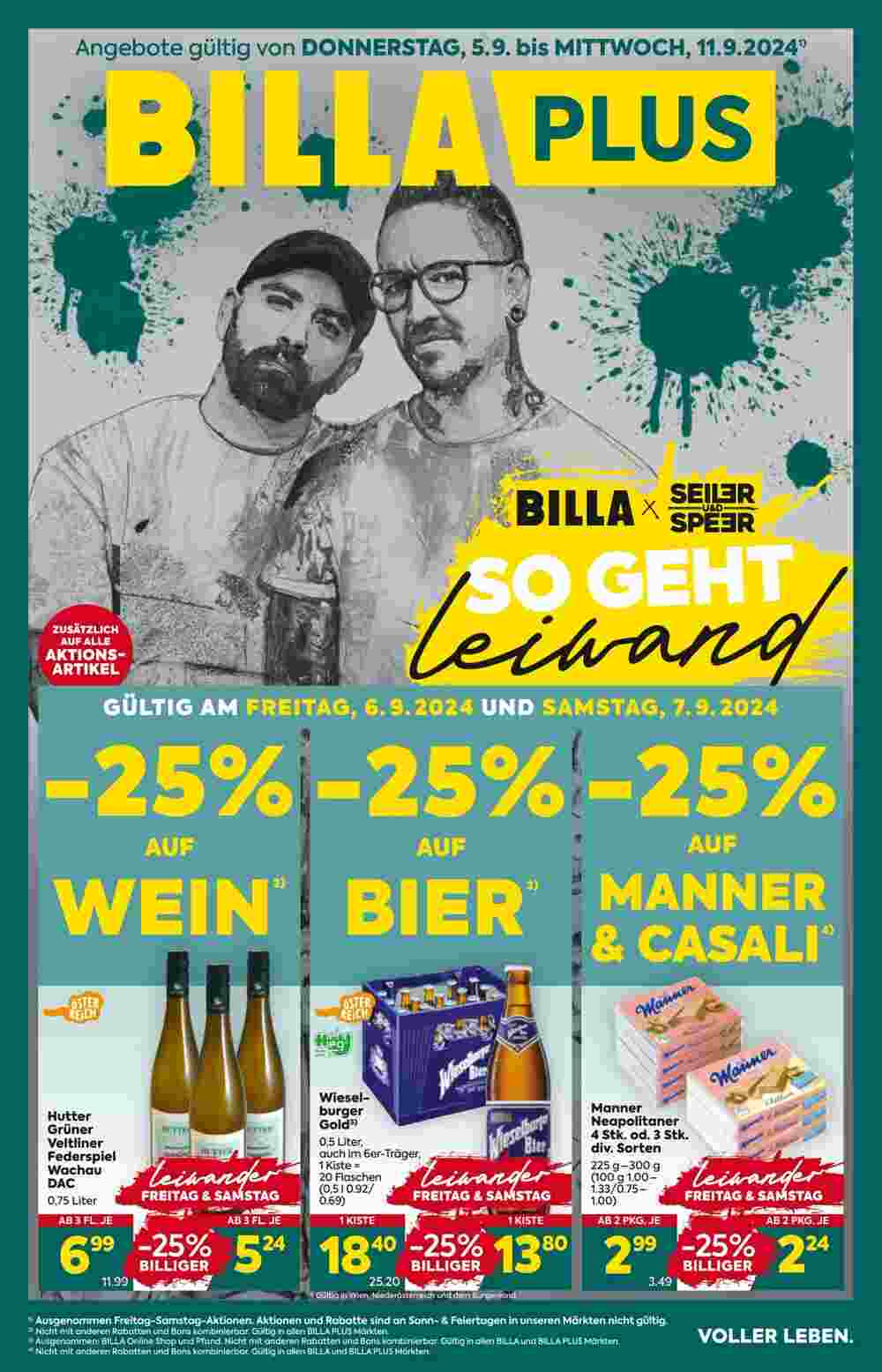 Billa Flugblatt (ab 05.09.2024) - Angebote und Prospekt - Seite 1