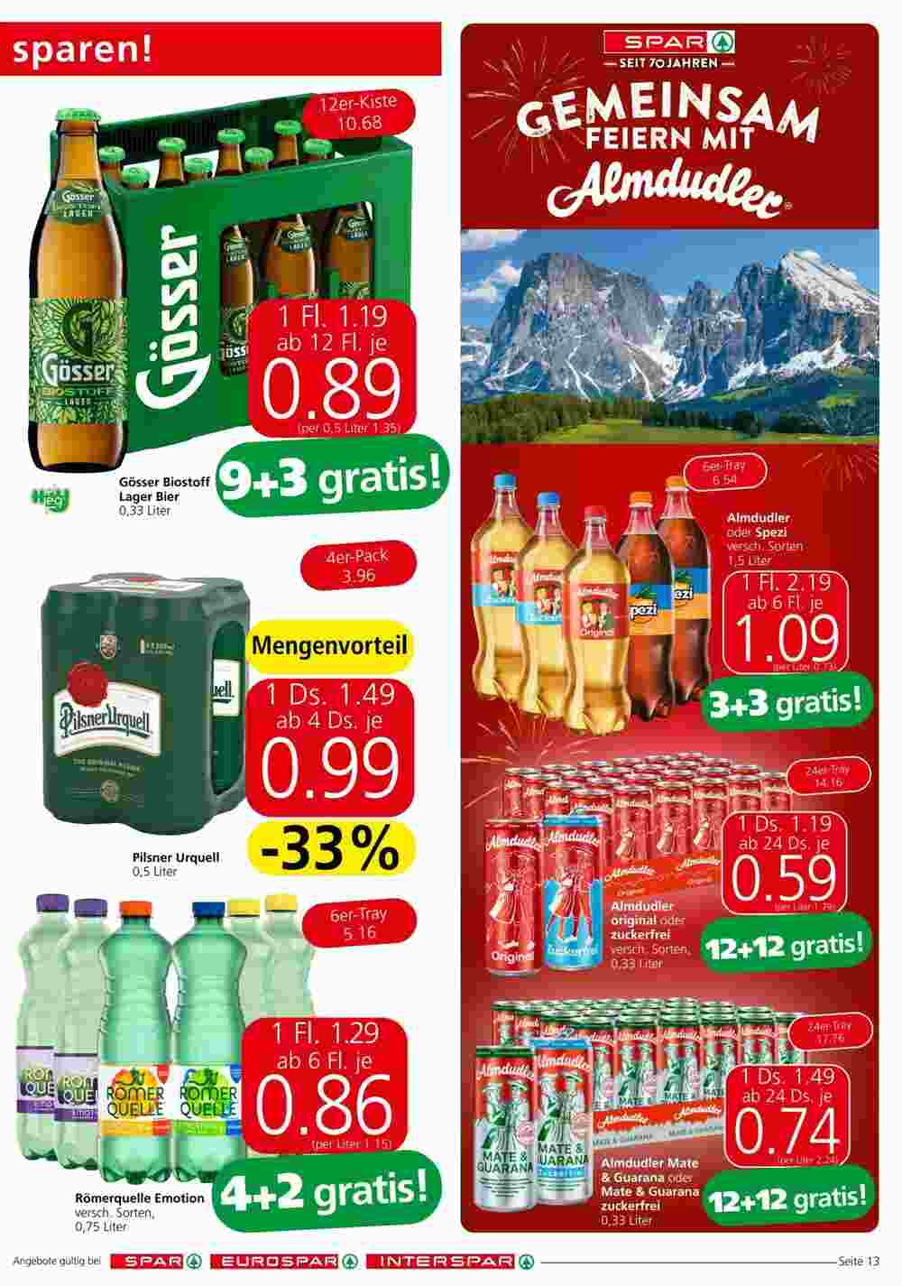 Spar Flugblatt (ab 05.09.2024) - Angebote und Prospekt - Seite 13