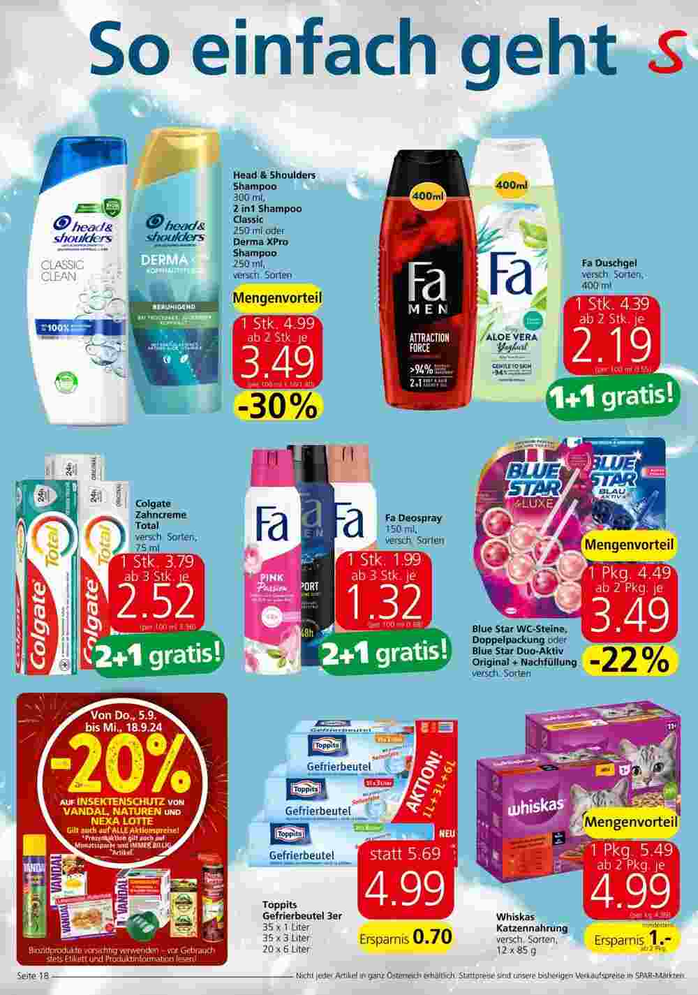 Spar Flugblatt (ab 05.09.2024) - Angebote und Prospekt - Seite 18