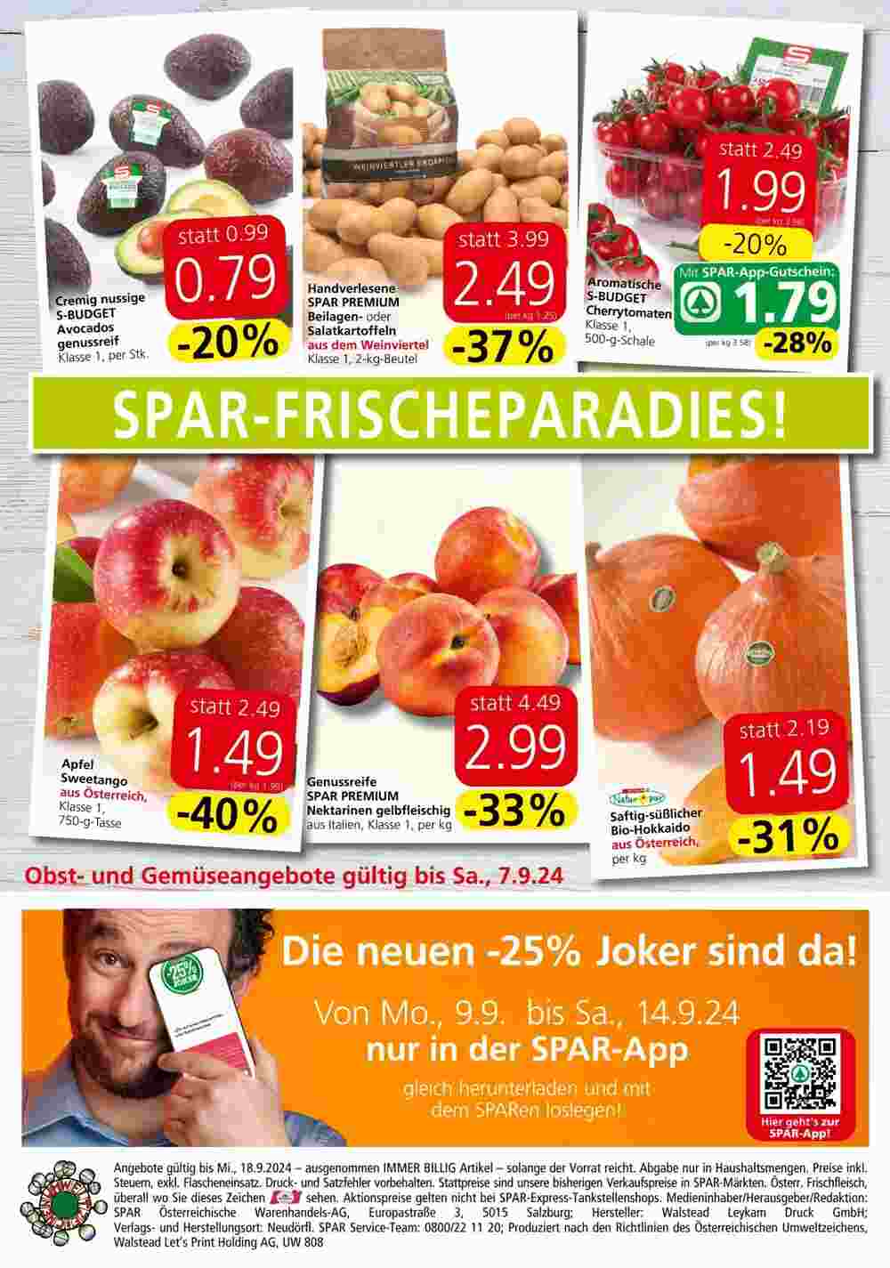 Spar Flugblatt (ab 05.09.2024) - Angebote und Prospekt - Seite 20