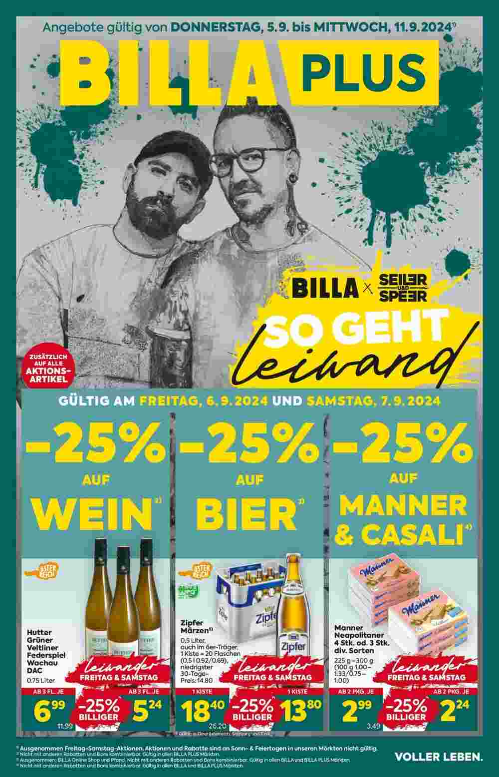 Billa Flugblatt (ab 05.09.2024) - Angebote und Prospekt - Seite 1