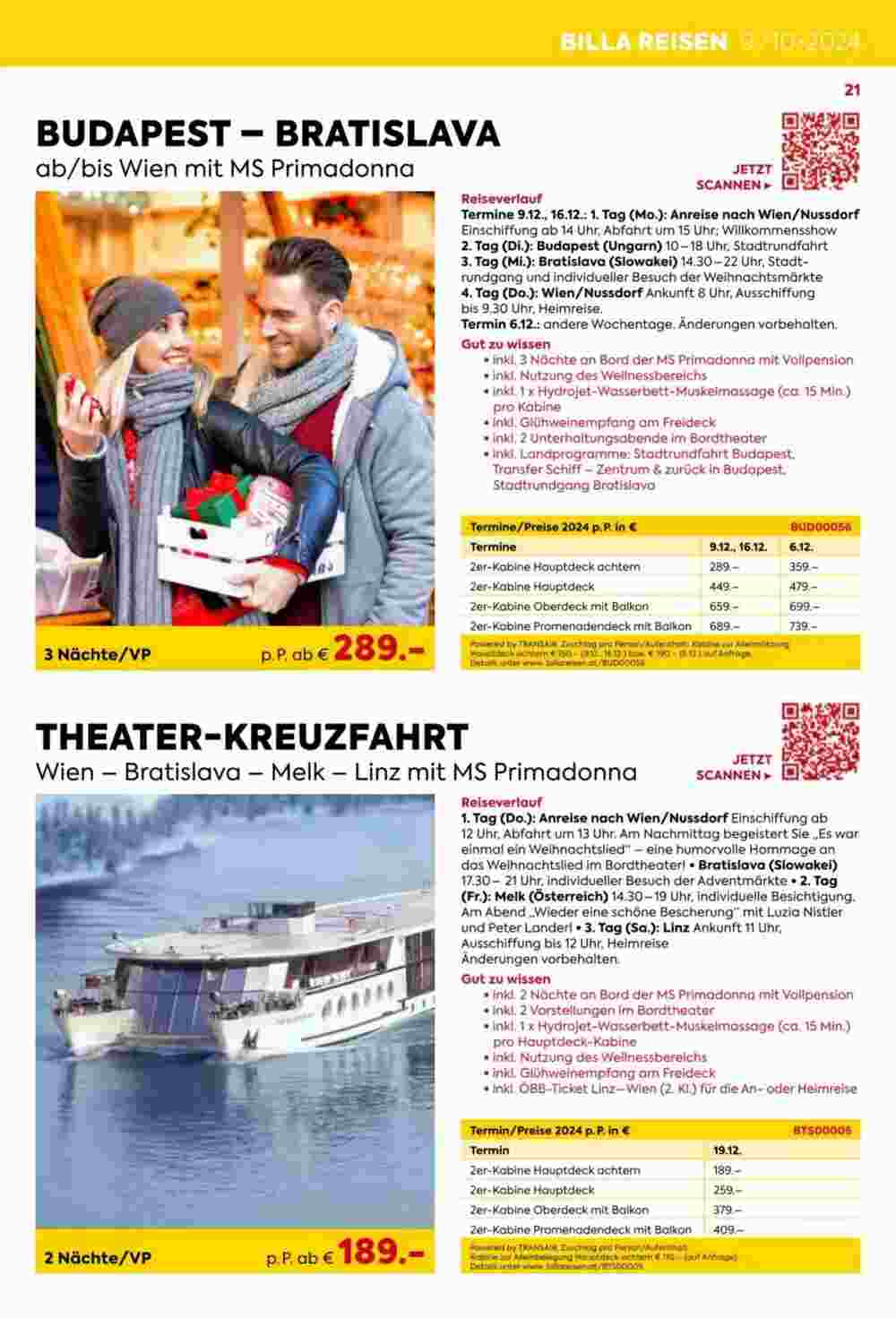 Billa Reisen Flugblatt (ab 09.09.2024) - Angebote und Prospekt - Seite 21