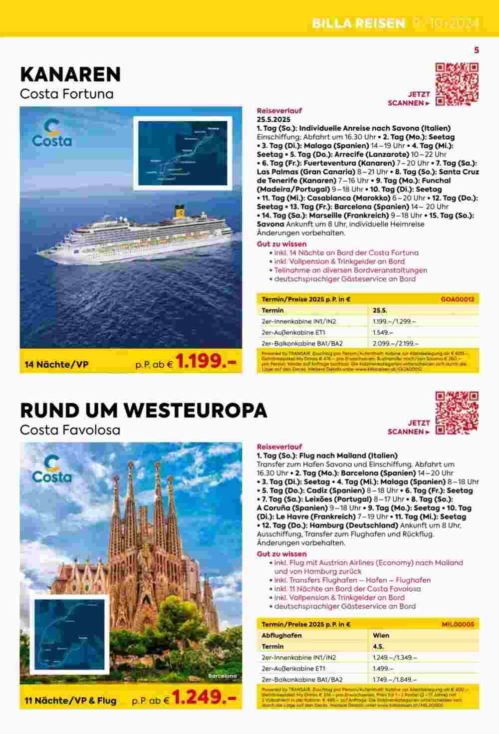 Billa Reisen Flugblatt (ab 09.09.2024) - Angebote und Prospekt - Seite 5