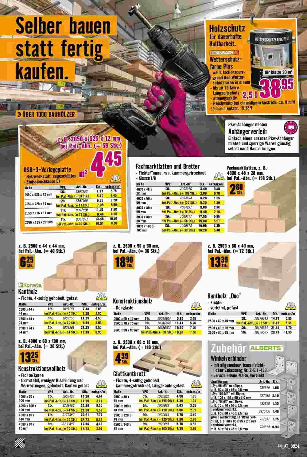 Hornbach Flugblatt (ab 11.09.2024) - Angebote und Prospekt - Seite 44