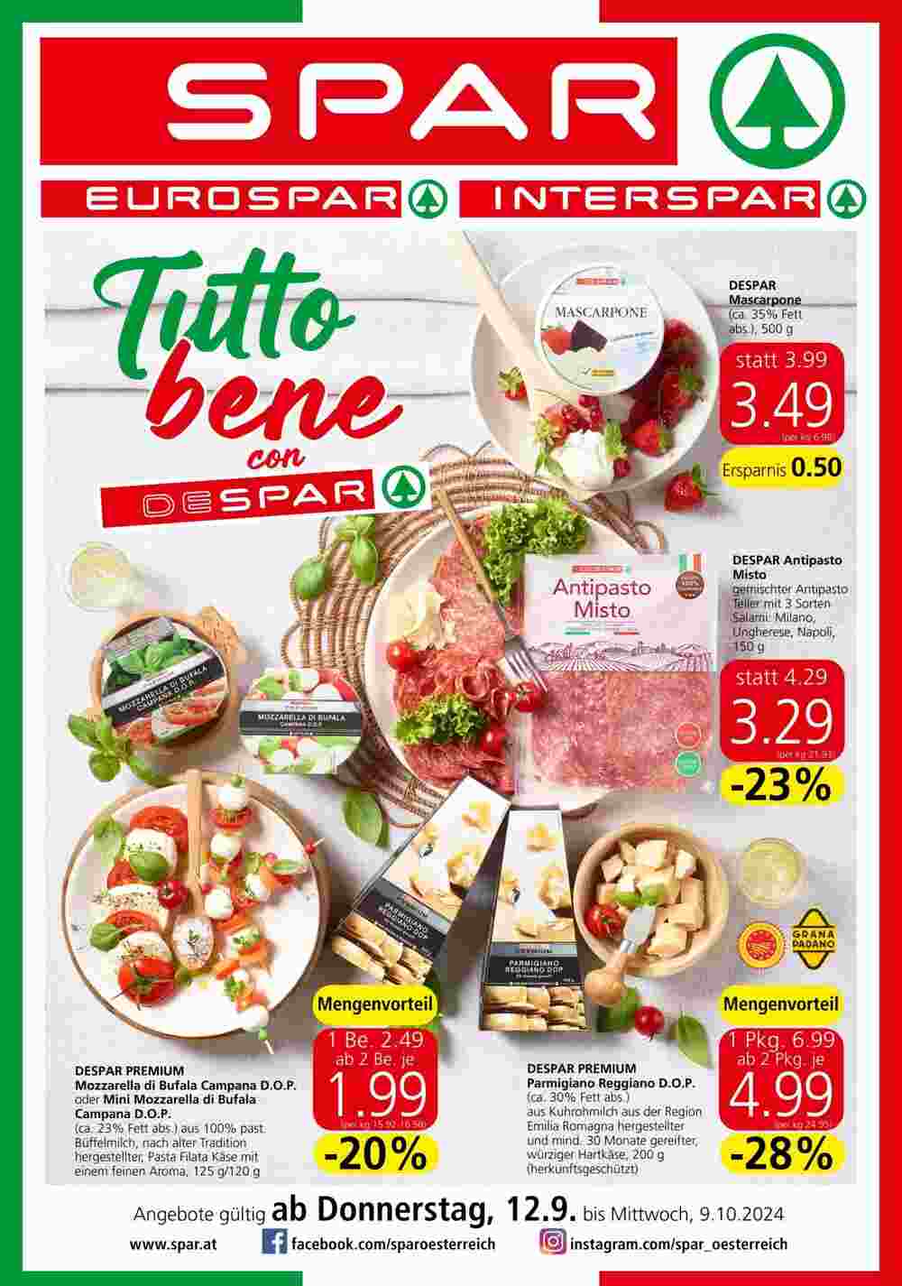 Spar Flugblatt (ab 12.09.2024) - Angebote und Prospekt - Seite 1