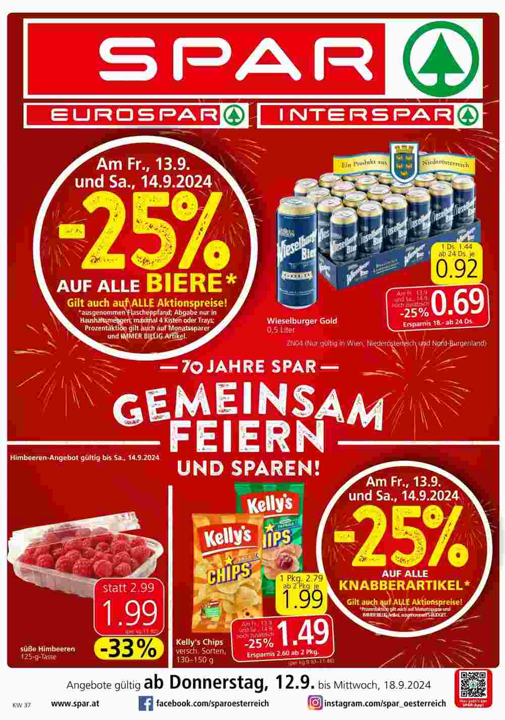 Spar Flugblatt (ab 12.09.2024) - Angebote und Prospekt - Seite 1