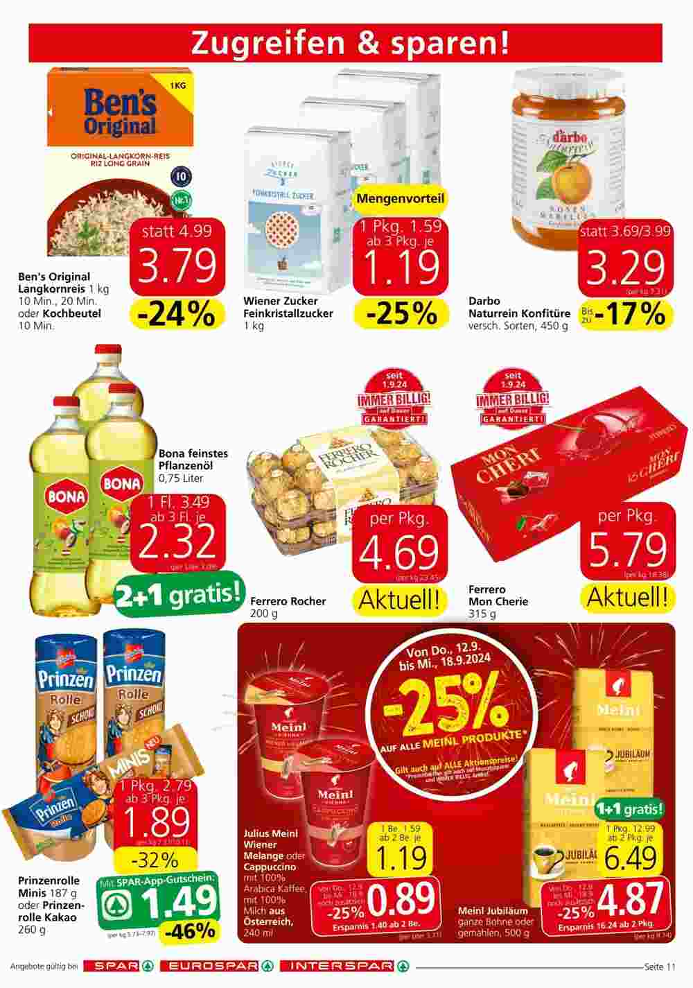 Spar Flugblatt (ab 12.09.2024) - Angebote und Prospekt - Seite 11