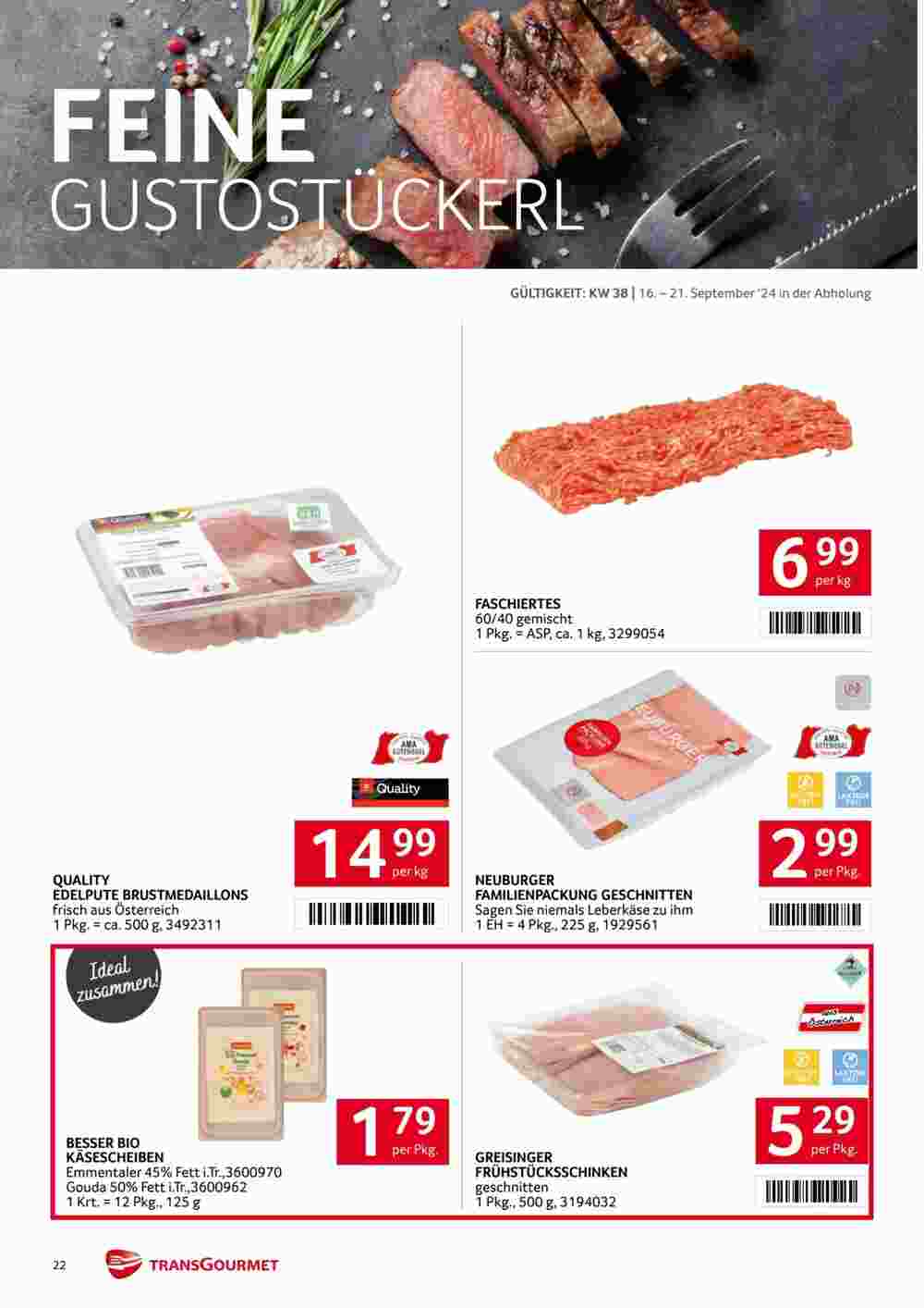 Transgourmet Flugblatt (ab 16.09.2024) - Angebote und Prospekt - Seite 22