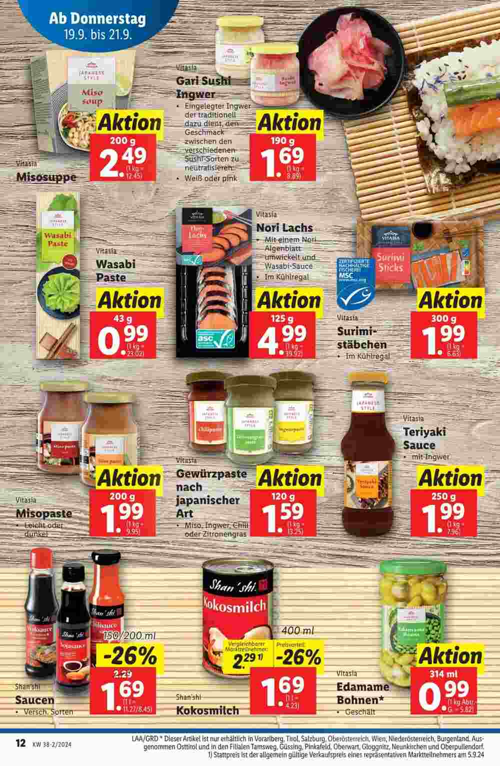 Lidl Flugblatt (ab 19.09.2024) - Angebote und Prospekt - Seite 12