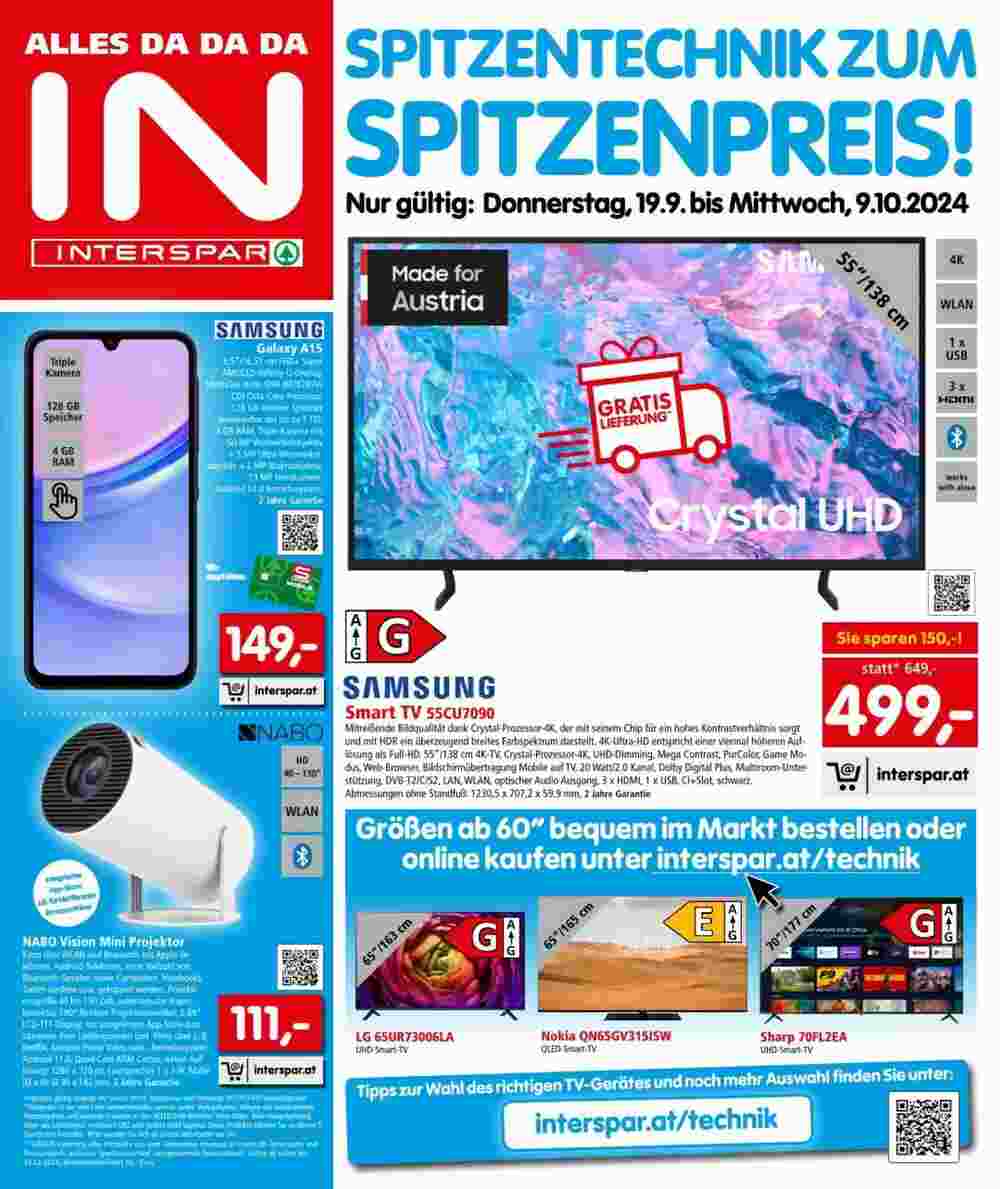 Interspar Flugblatt (ab 19.09.2024) - Angebote und Prospekt - Seite 1