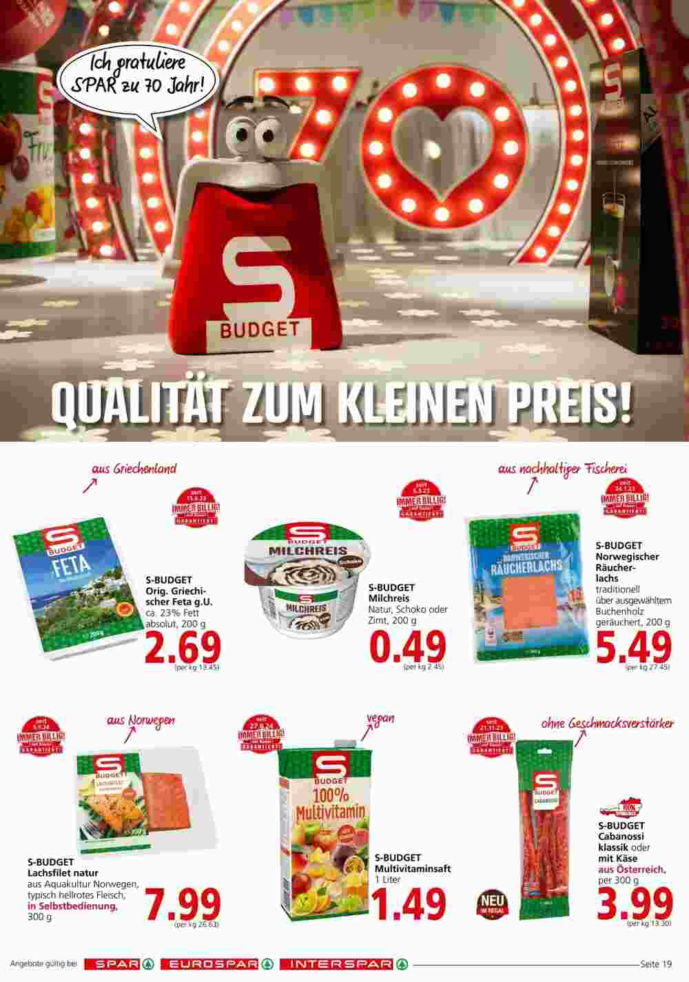 Spar Flugblatt (ab 19.09.2024) - Angebote und Prospekt - Seite 19