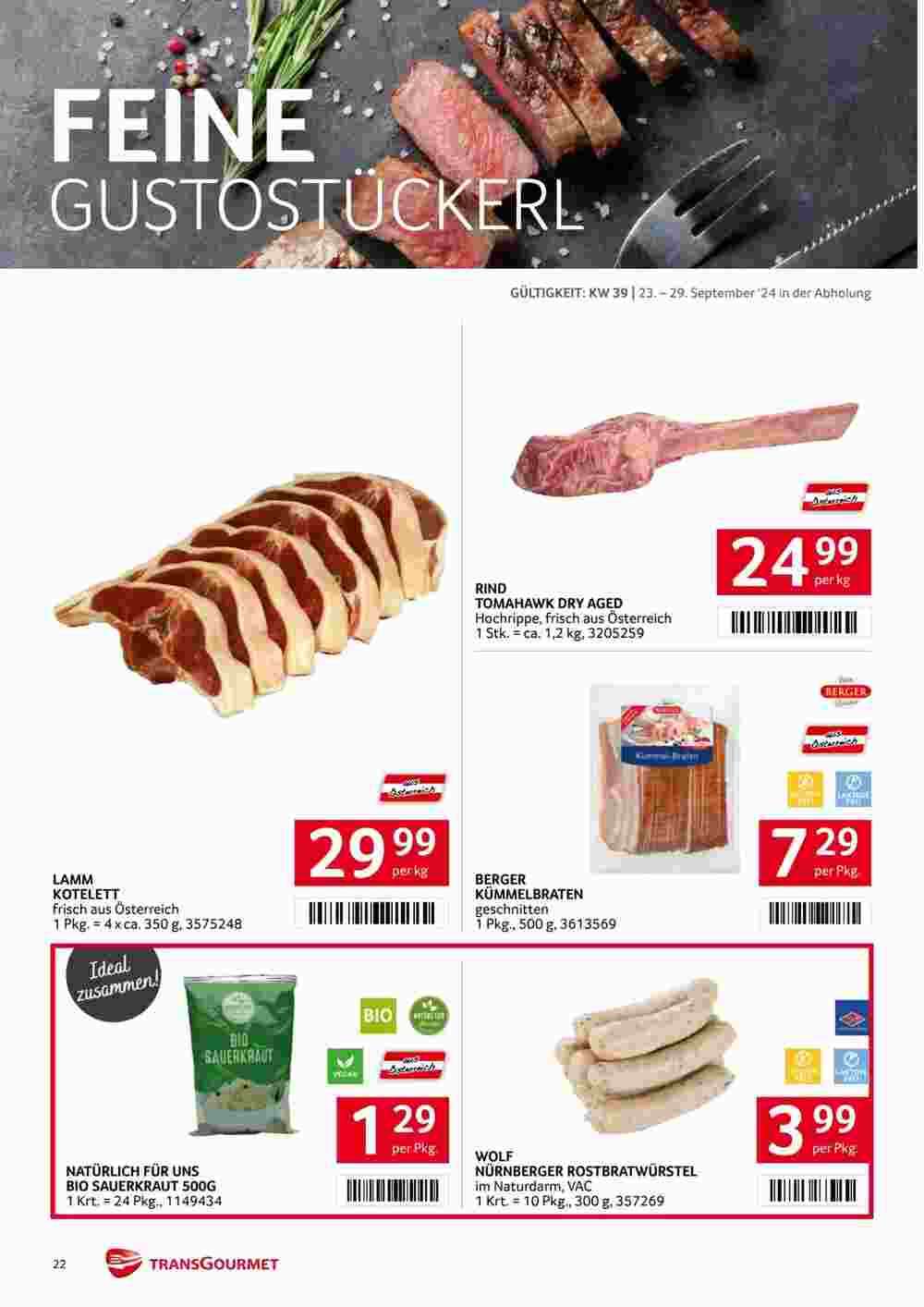 Transgourmet Flugblatt (ab 23.09.2024) - Angebote und Prospekt - Seite 22