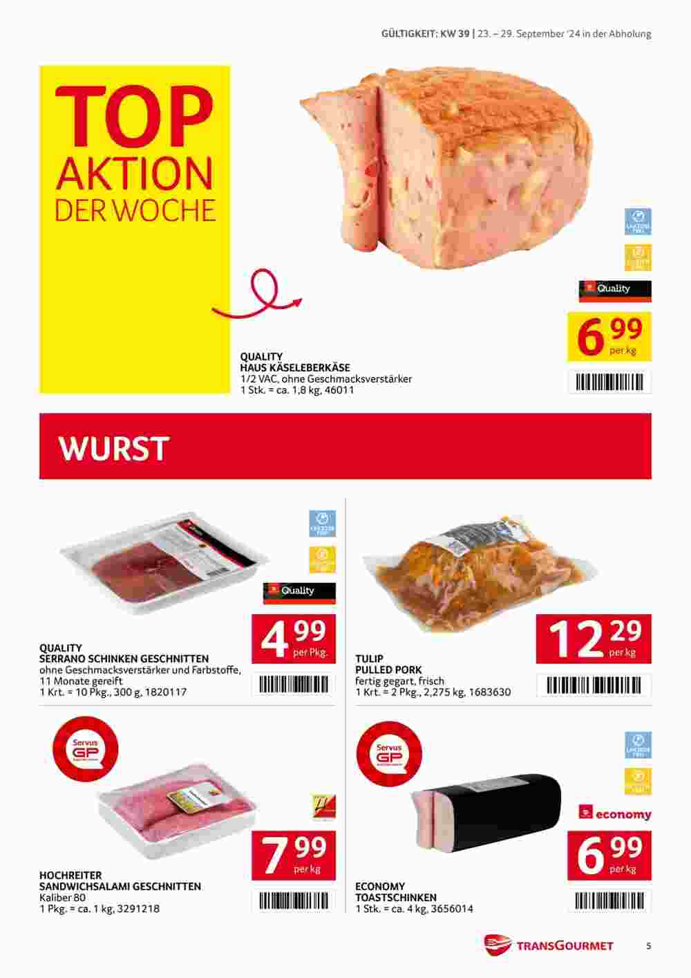 Transgourmet Flugblatt (ab 23.09.2024) - Angebote und Prospekt - Seite 5