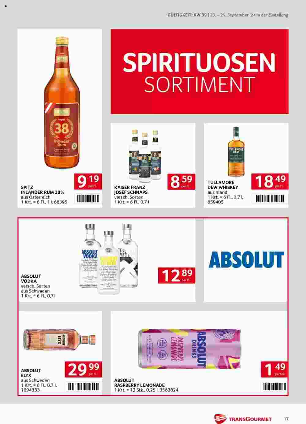 Transgourmet Flugblatt (ab 23.09.2024) - Angebote und Prospekt - Seite 17